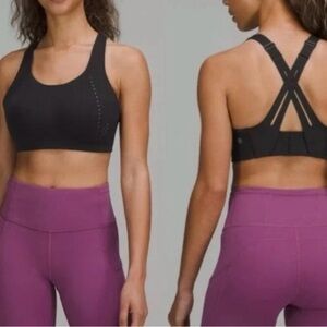 Lululemon AirSupport Bra High Support In Black Adjustable Straps Sz.38DD Gym